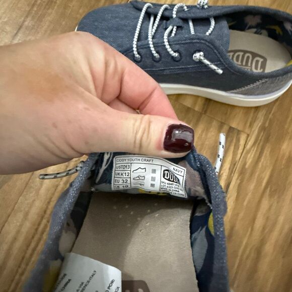 Hey Dude Cody Youth Craft Linen Navy Slip On Shoes Size 13 NWOT - Picture 7 of 7